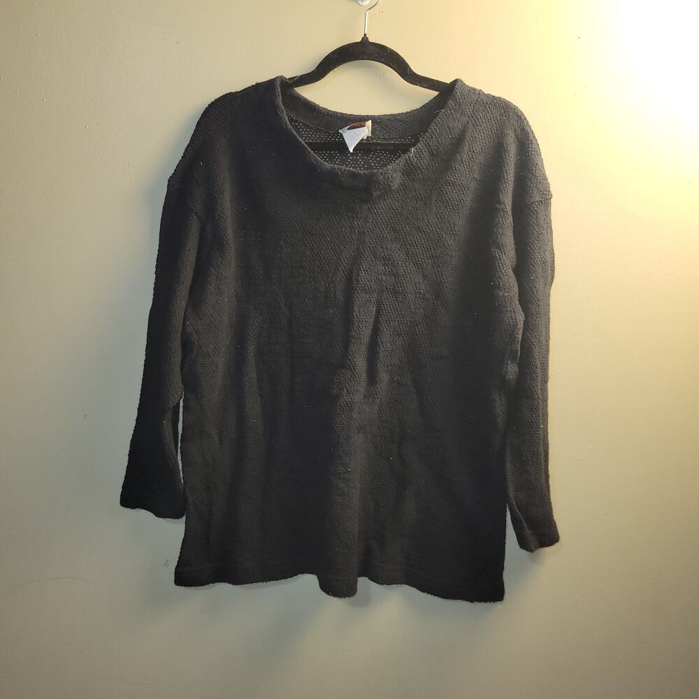STEFANO INTERNATIONAL Black Mid Sleeve‎ Pullover Shirt Top M